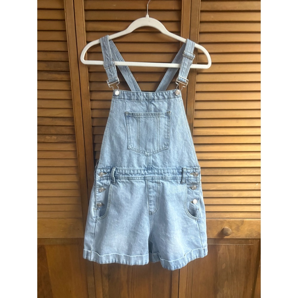 Light Wash Denim Women’s Short Overalls
